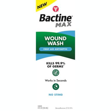 Bactine&reg; MAX 8 oz. First Aid Antiseptic Wiound Wash. View a larger version of this product image.