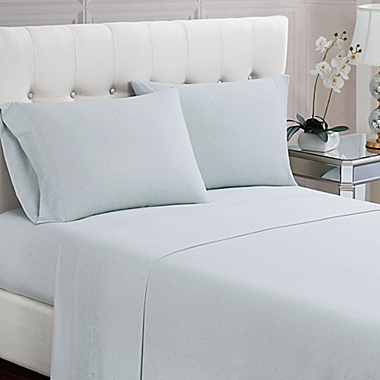 Charisma&reg; Dot 200-Thread-Count King Sheet Set in Aqua. View a larger version of this product image.