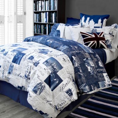 Bedlam Passport Reversible Duvet Cover Set In Blue Bed Bath Beyond