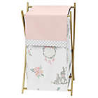 Alternate image 0 for Sweet Jojo Designs Bunny Floral Laundry Hamper in Pink/Grey