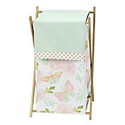 Sweet Jojo Designs Butterfly Floral Laundry Hamper in Pink/Mint