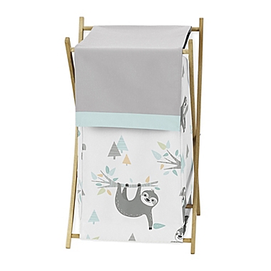 Sweet Jojo Designs Sloth Laundry Hamper in Aqua/Grey. View a larger version of this product image.