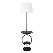 Elegant Designs Bedside End Table Dual Shelf Floor Lamp in Black