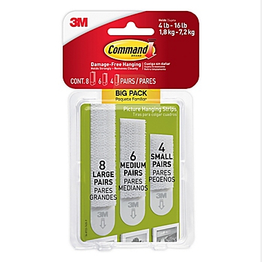 3M Command&trade; 18-Piece Damage-Free Picture Hanging Strip Set in White. View a larger version of this product image.