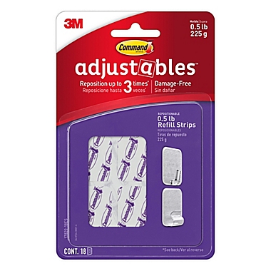 3M Command&reg; 18-Pack Adjustable Refill Strips. View a larger version of this product image.