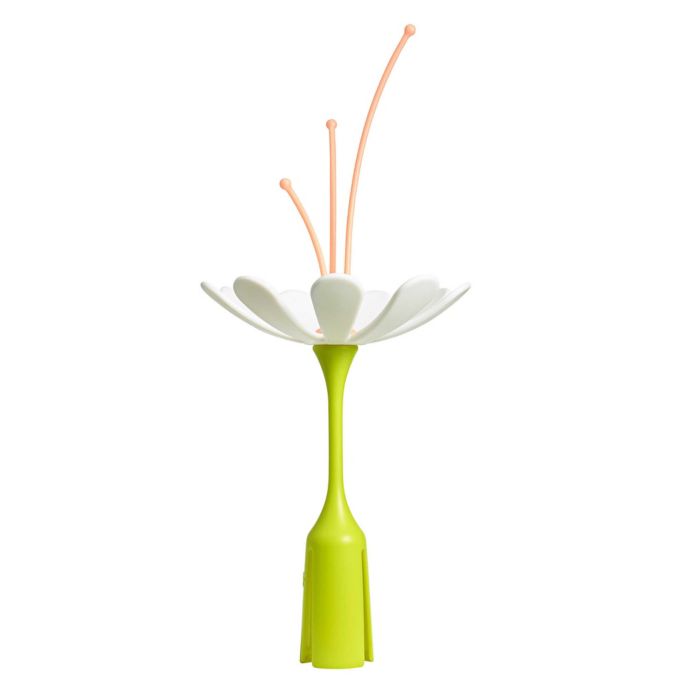 Boon Countertop Solids Bottle Drying Rack In White Peach Bed