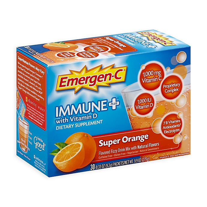 Can You Take Emergen C While Nursing Emergen C Immune Vitamin D 30 Count Fizzy Drink Mix Packets In Super Orange Bed Bath Beyond