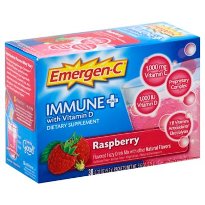 Emergen-C Immune+ Vitamin D 30-Count Fizzy Drink Mix Packets in Raspberry