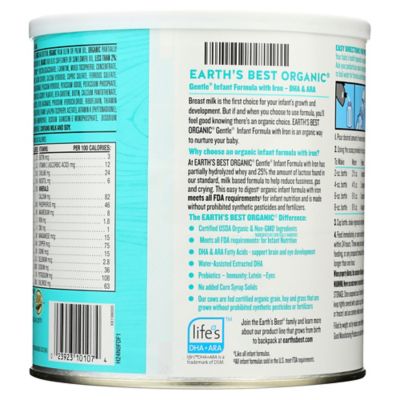 organic gentle infant formula with iron
