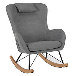 Lyon Rocker Chair with Storage Pockets in Green