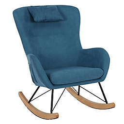 Lyon Rocker Chair with Storage Pockets in Blue