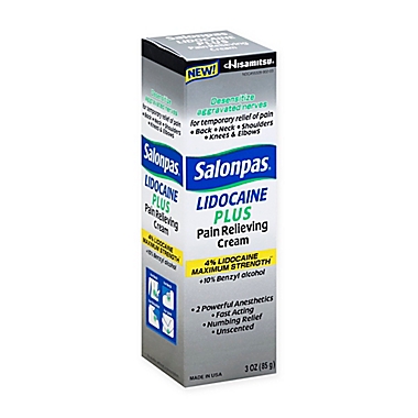 Salonpas&reg; 3 fl. oz. Lidocaine Plus Maximum Strength Cream. View a larger version of this product image.