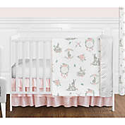 Sweet Jojo Designs Floral 4-Piece Crib Bedding Set in Pink/Grey