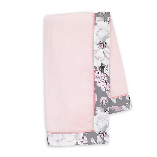 Alternate image 1 for Lambs & Ivy® Botanical Baby Stroller Blanket in Pink/Grey