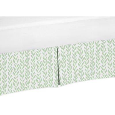 green crib skirt