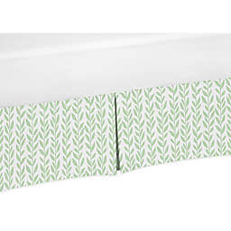 Sweet Jojo Designs Vines Crib Skirt in Green/White