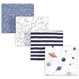 Hudson Baby® 4-Pack Space Receiving Blanket in Blue