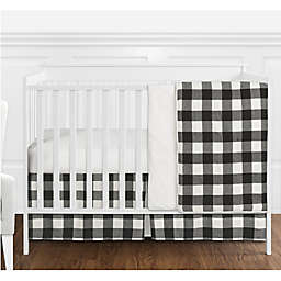 Sweet Jojo Designs Buffalo Check 4-Piece Crib Bedding Set in Black/White