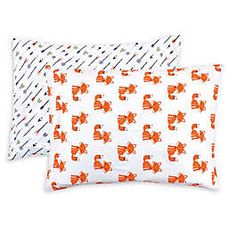 Hudson Baby 2-Pack Foxes Toddler Pillowcases in Blue