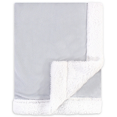 Hudson Baby Plush Sherpa Toddler Blanket in Grey/White. View a larger version of this product image.