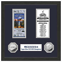 NFL Seattle Seahawks Super Bowl XLVIII Ticket Collection and Coin Frame