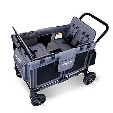 WonderFold Wagon W4 Quad Folding Stroller Wagon in Black/Grey. View a larger version of this product image.