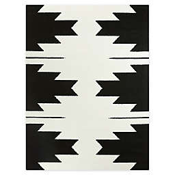 Nicholas 7'10 x 10' Woven Area Rug in Black/White