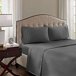 Madison Park 1500-Thread Count Cotton Rich King Pillowcases in Charcoal (Set of 2)