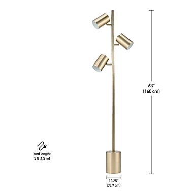 Pratt 3-Light Floor Lamp in Matte Soft Gold. View a larger version of this product image.