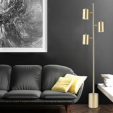 Pratt 3-Light Floor Lamp in Matte Soft Gold. View a larger version of this product image.