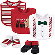 Little Treasure 5-Piece Christmas Suspenders Bib and Sock Set