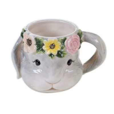 18oz 4pk Earthenware Sweet Bunny 3-D Mugs - Certified International