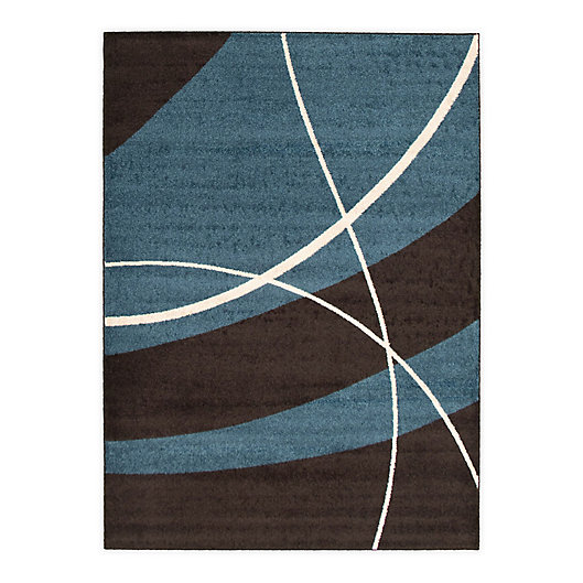 ECARPETGALLERY Contemporary Abstract Area Rug Ivory/Green 3'11 x 5'7 Indoor Rug Soft Plush 