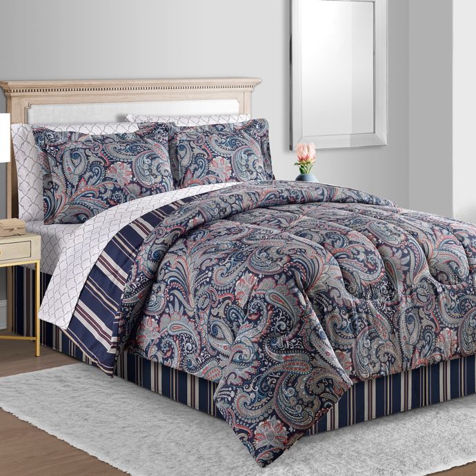 Paisley 8-Piece Reversible Comforter Set | Bed Bath & Beyond