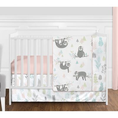 Sweet Jojo Designs Pink Sloth Crib Bedroom Collection