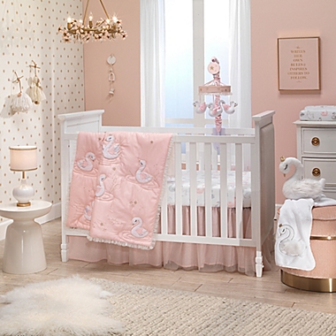 Lambs &amp; Ivy&reg; Swan Princess 3-Piece Crib Bedding Set in Pink. View a larger version of this product image.