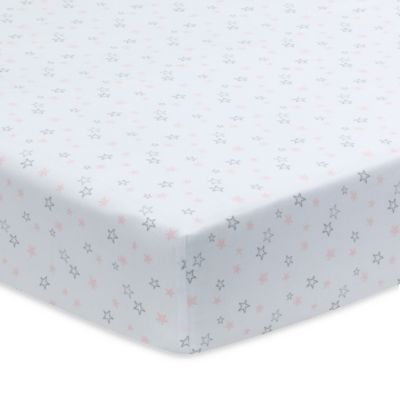 Lambs &amp; Ivy&reg; Signature Swan Princess Star Fitted Crib Sheet in Pink/White/Grey