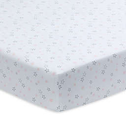 Lambs & Ivy® Signature Swan Princess Star Fitted Crib Sheet in Pink/White/Grey