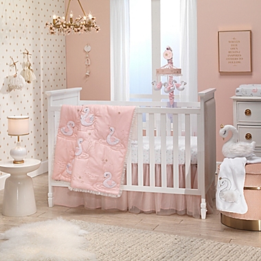 Lambs &amp; Ivy&reg; Signature Swan Princess Star Fitted Crib Sheet in Pink/White/Grey. View a larger version of this product image.