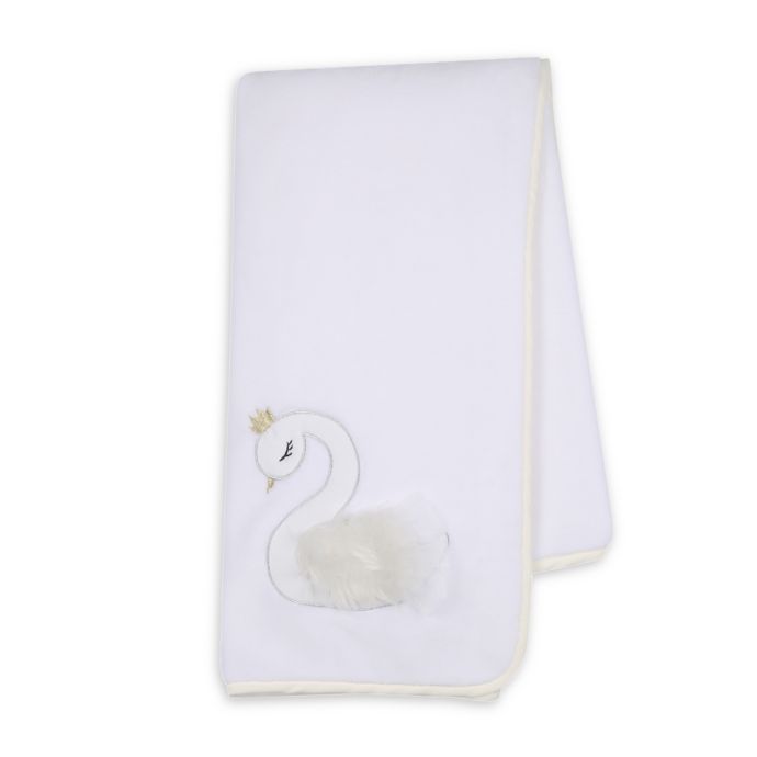 Lambs & Ivy® Swan Princess Stroller Blanket in White buybuy BABY