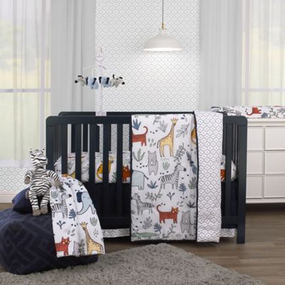 Crib Bedding Set Includes Lamp, Liner & Blanket Carter's Zoo Collection 10 Pc 