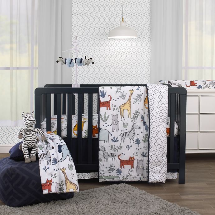 Carter S Safari Party 4 Piece Animal Crib Bedding Set In Grey