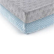 LEVTEX BABY Star &amp; Chevron 2-Pack Changing Pad Cover in Grey/Blue