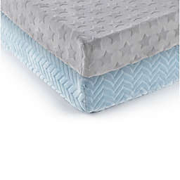 LEVTEX BABY Star & Chevron 2-Pack Changing Pad Cover in Grey/Blue