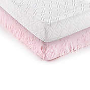 LEVTEX BABY Flower &amp; Ogee 2-Pack Plush Changing Pad Cover in Blush/Ivory