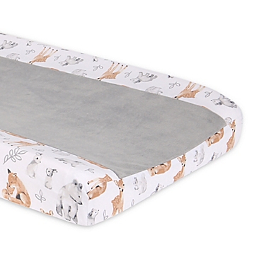 Lambs &amp; Ivy Painted Forest Changing Pad Cover in Beige/White. View a larger version of this product image.