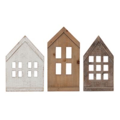 Bee &amp; Willow&trade; Wood Houses Wall Art (Set of 3)
