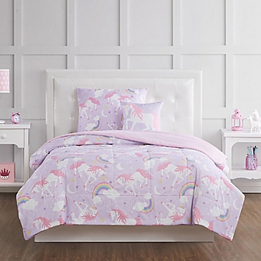 My World Rainbow Unicorn Bedding Collection in Purple/Pink. View a larger version of this product image.
