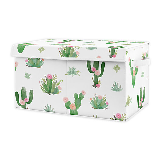 Alternate image 1 for Sweet Jojo Designs Floral Cactus Toy Bin in Pink/Green
