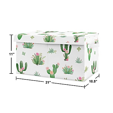 Sweet Jojo Designs Floral Cactus Toy Bin in Pink/Green. View a larger version of this product image.